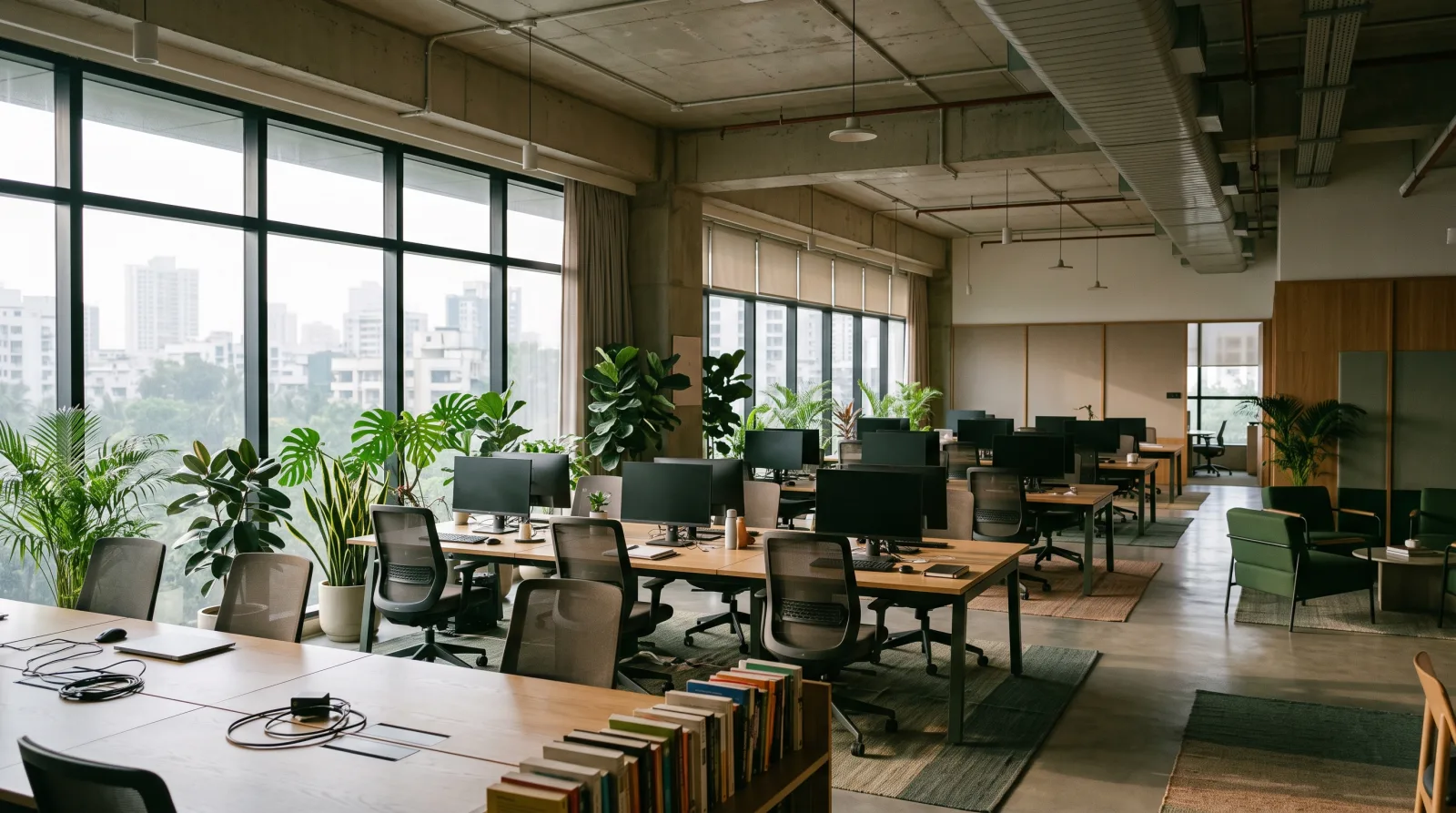A modern Indian open-plan office